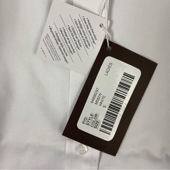 Harrington White Uniform Dress Shirt Top Cotton Button Down NEW Small - Picture 5 of 9